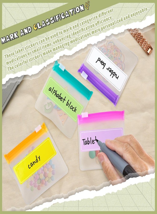 Mlurcu Pill Pouch Bags Reusable Travel Pill Pouches with Labels Set 21 Pcs Pill Baggies Daily Medicine Pill Organizer Small Medicine Bag Self Seal Plastic Pill Packets with Slide Lock (7 Colors) - Image 4